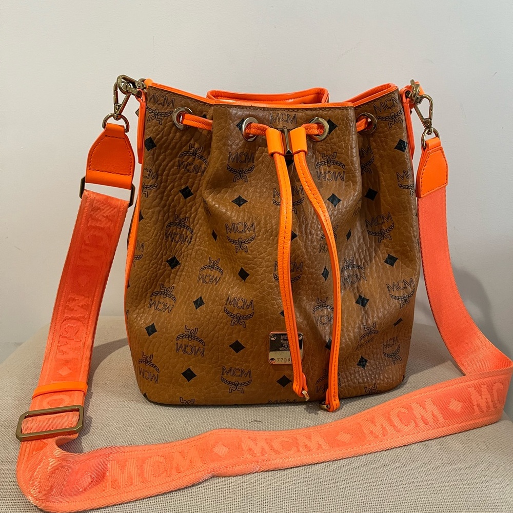 MCM crossbody bucket bag
